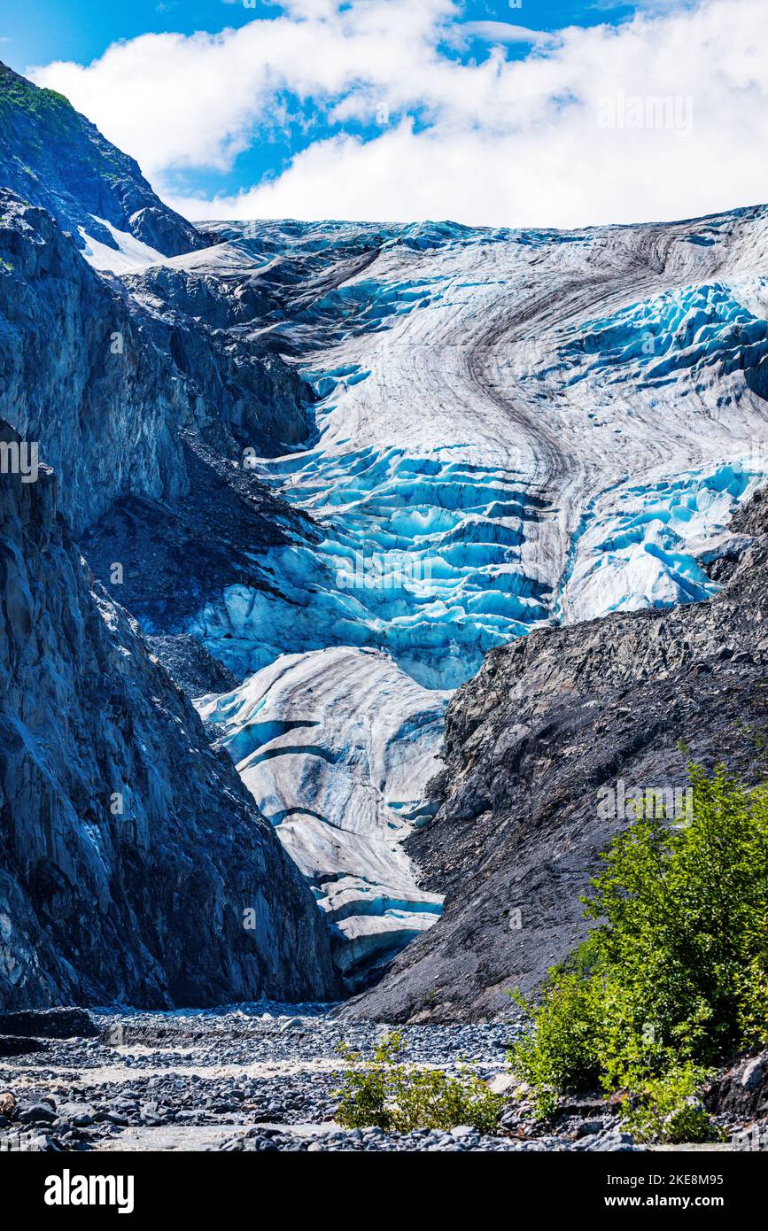 Exit Glacier; Resurrection River; Kenai Mountains; Kenai Fjords National Park; near Seward; Alaska; USA Stock Photo