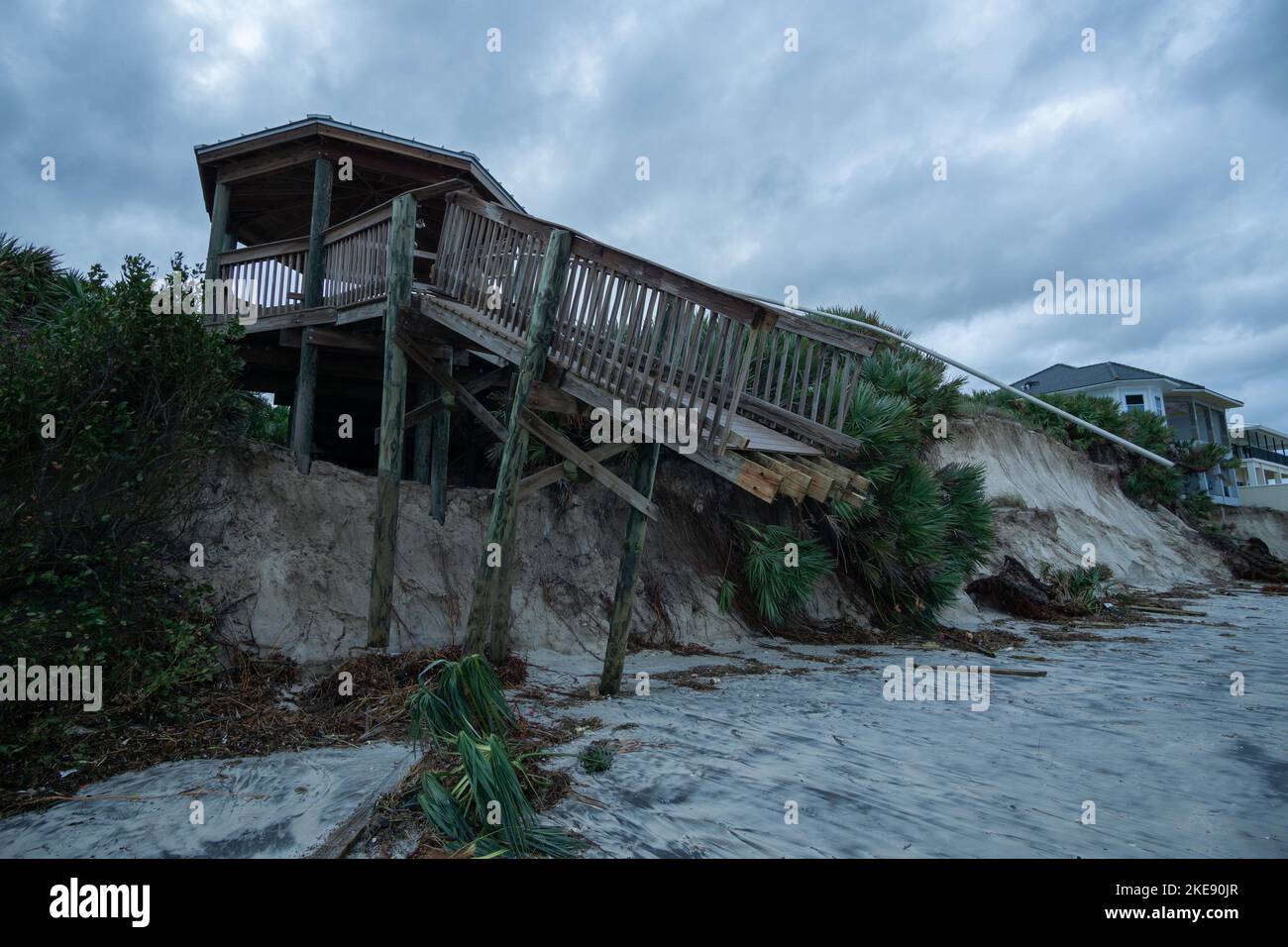 This is all that remains of the Ponce Preserve beachside walkway in