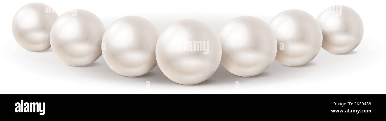 3d realistic vector icon. White pearls isolated on white background ...