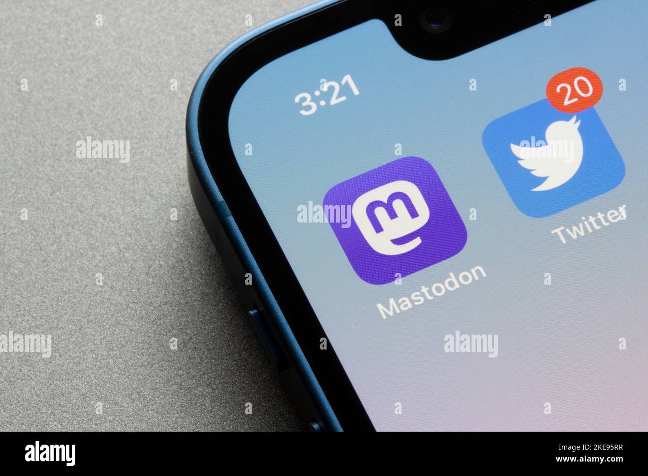 Mastodon and Twitter apps are seen on an iPhone. Mastodon, a ...