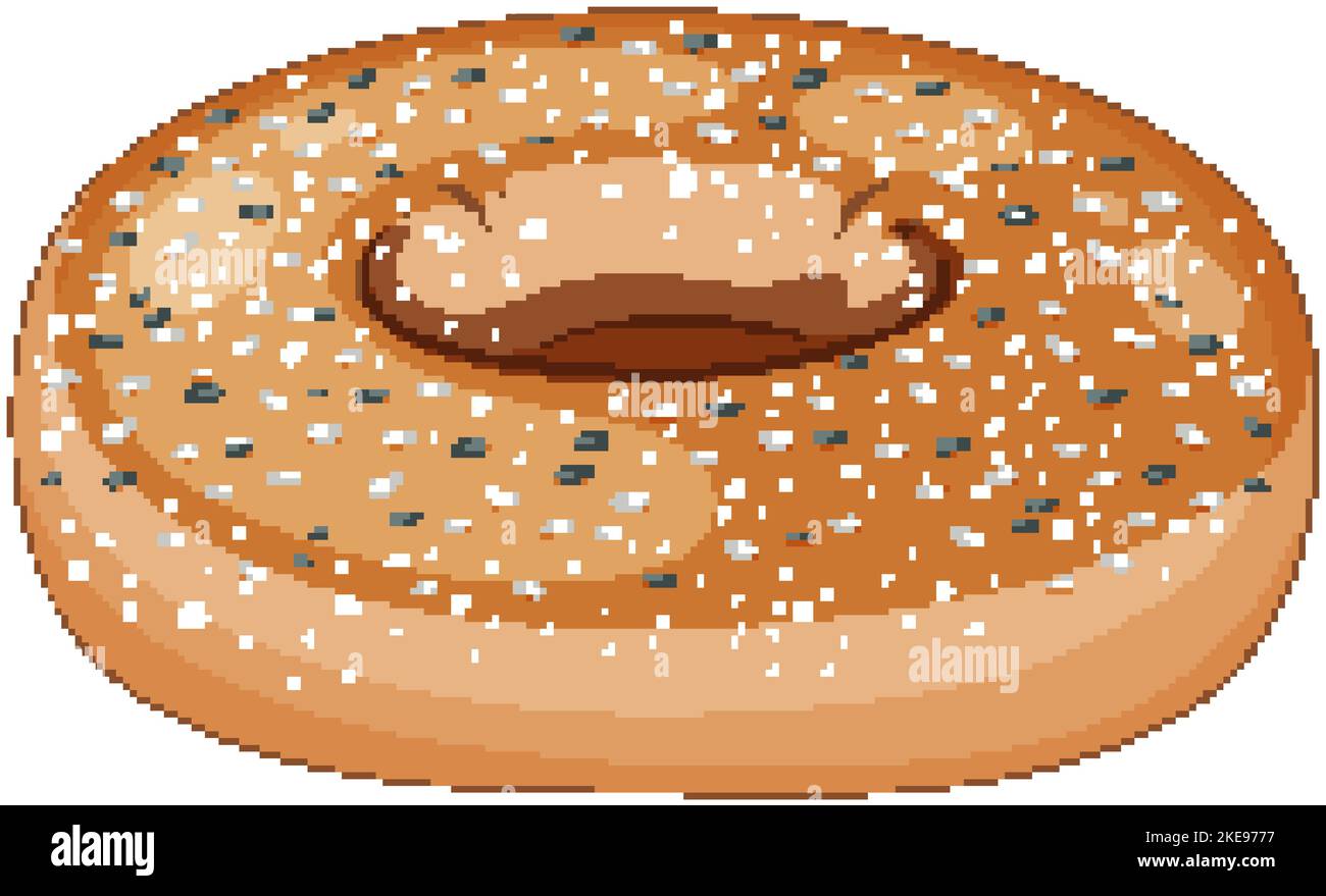 Isolated delicious sesame bagel illustration Stock Vector Image & Art ...