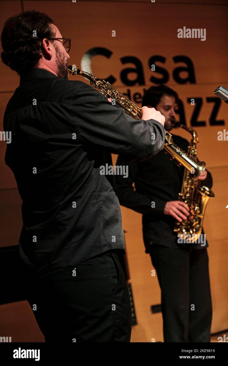 Rome, Lazio, Italy. 10th Nov, 2022. Mac Saxophone Quartet featuring Rosario Giuliani at the Casa Del Jazz in Rome. (Credit Image: © Daniela Franceschelli/Pacific Press via ZUMA Press Wire) Stock Photo