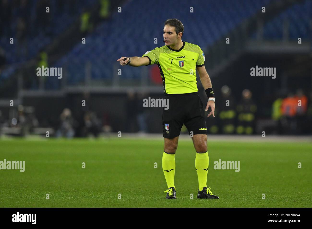 Referee Alberto Santoro during the 14th day of the Serie A Championship between S.S. Lazio vs A