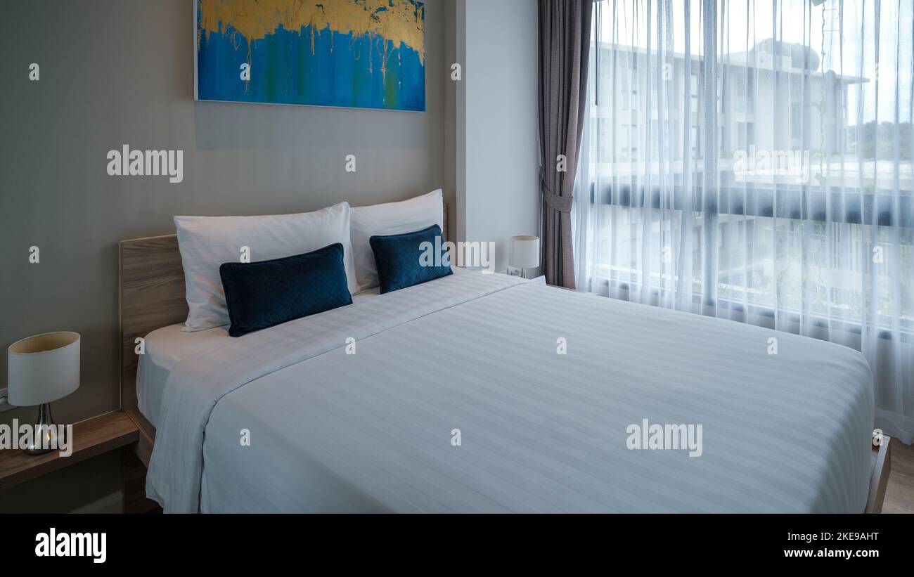 Luxury bedroom in a new build condo apartment in Phuket Thailand November 2022 Stock Photo Alamy