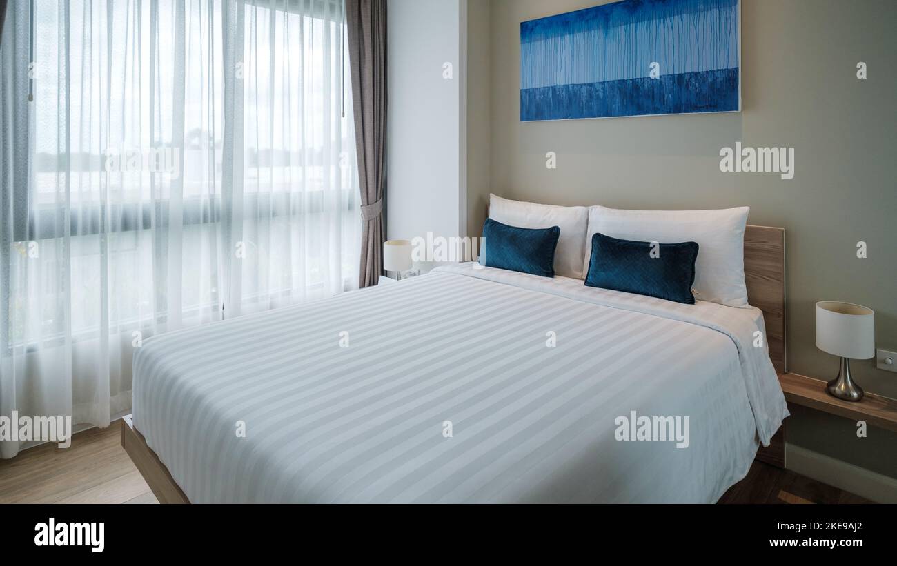Luxury bedroom in a new build condo apartment in Phuket Thailand