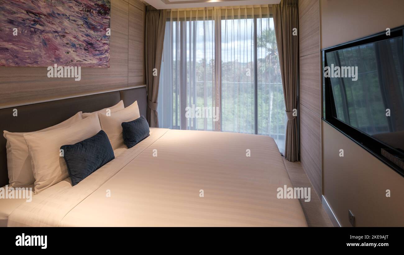 Luxury bedroom in a new build condo apartment in Phuket Thailand November 2022 Stock Photo Alamy