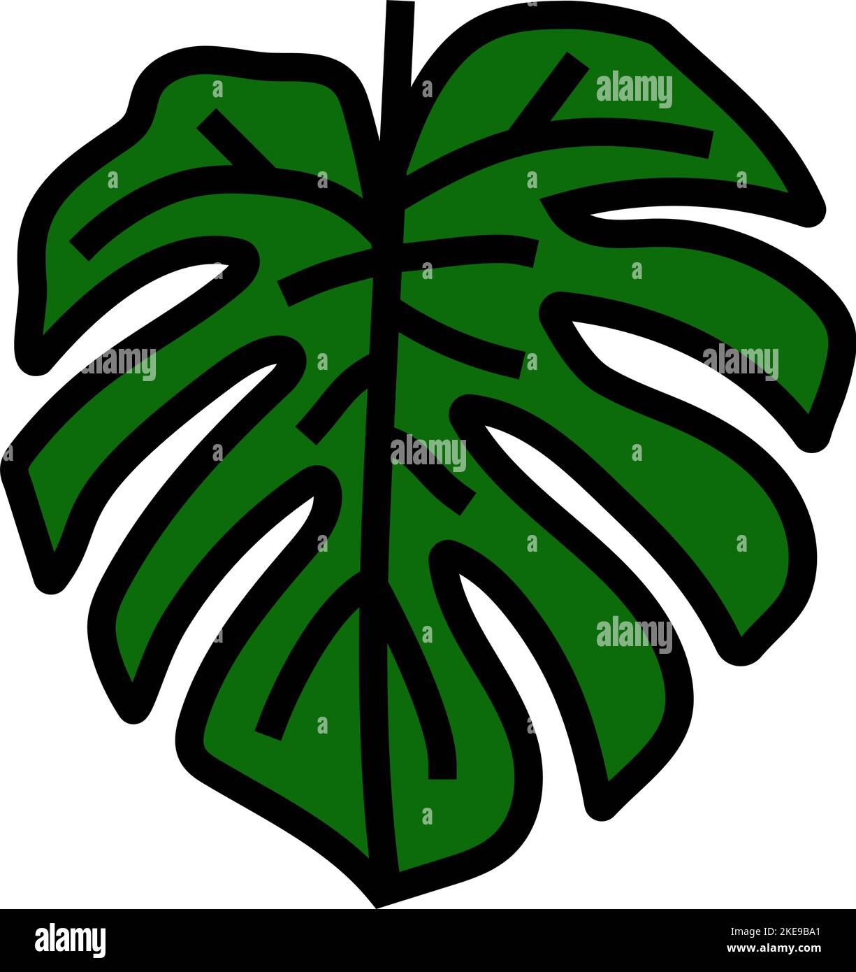 monstera plant leaf color icon vector illustration Stock Vector Image ...