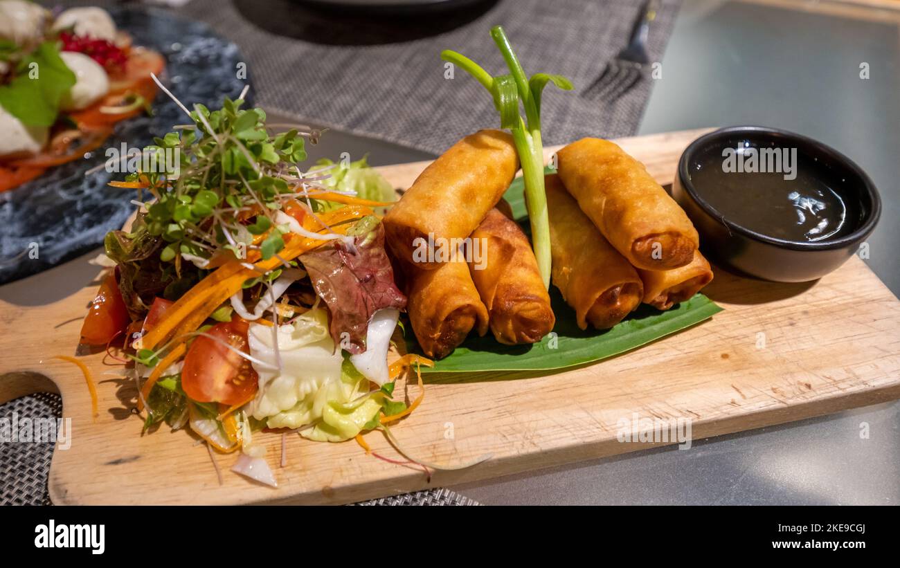 Spring rolls top view hi-res stock photography and images - Alamy