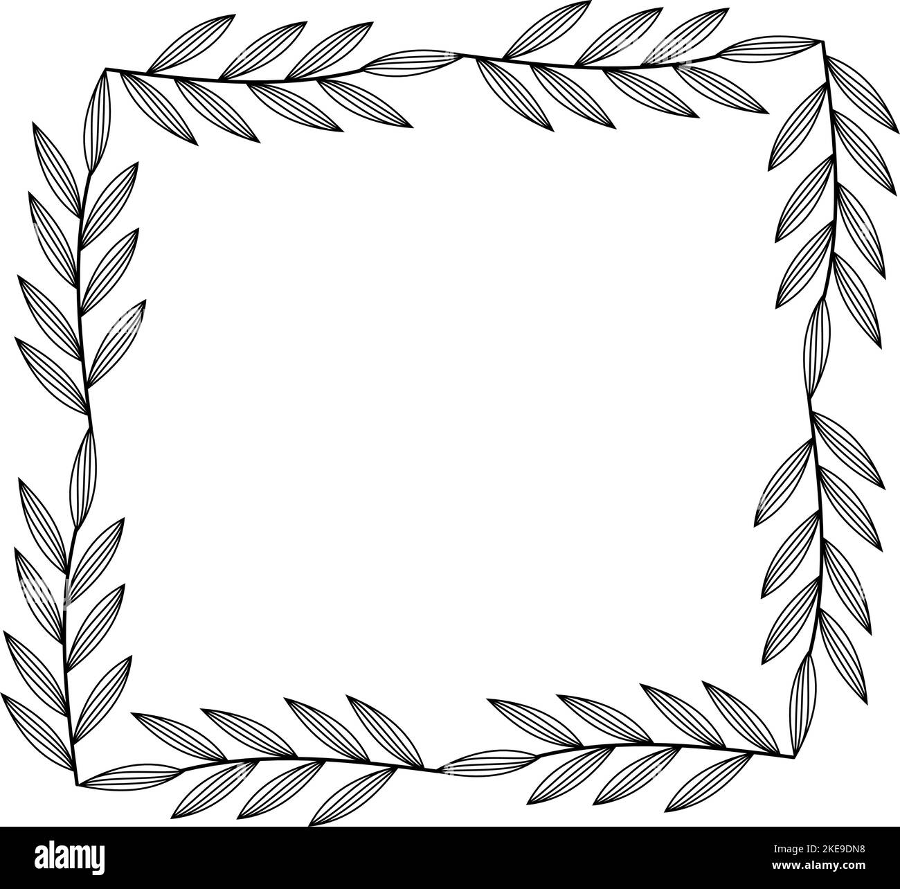 black and white leaf border
