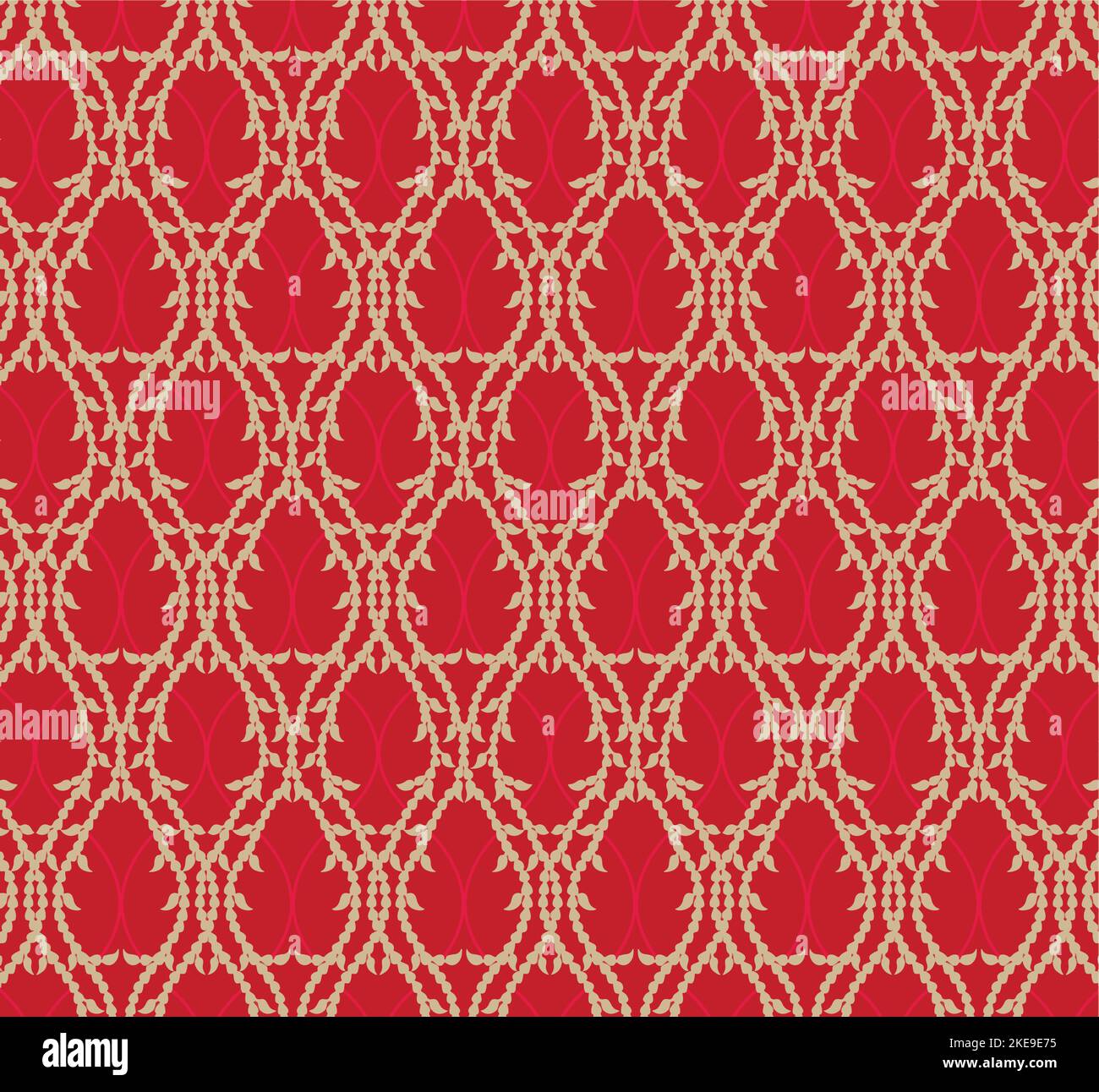 Floral pattern. Wallpaper baroque, damask. Seamless vector background. Red and white ornament
