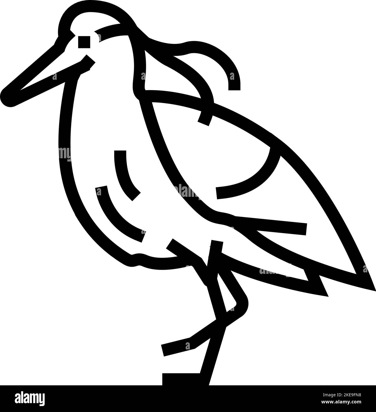 capped heron bird exotic line icon vector illustration Stock Vector