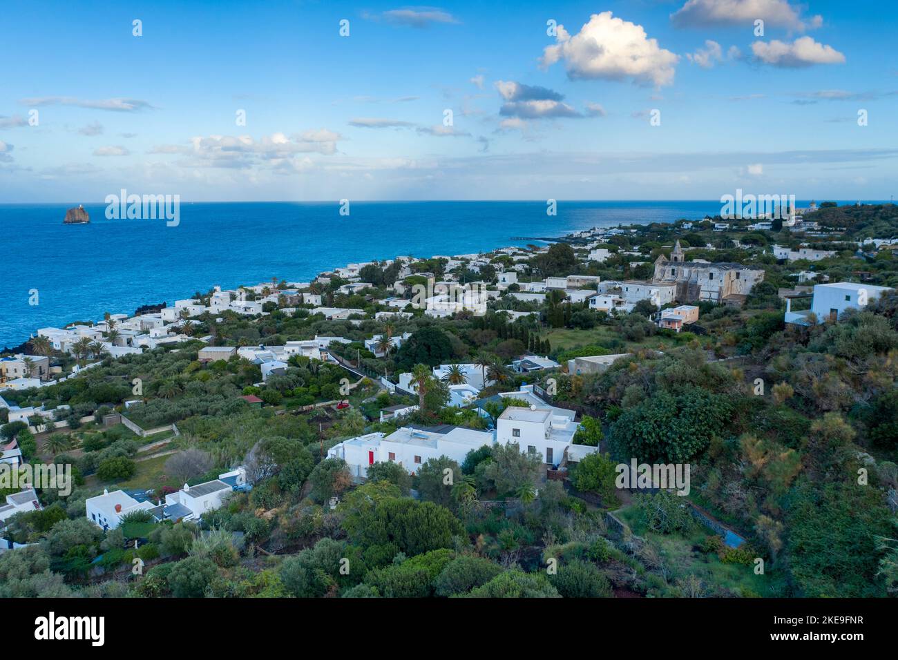 The residential area of Piscita, Stromboli, Aeolian Islands,(Eolian Islands) , Southern Italy, Europe, Sicily, Italy Stock Photo