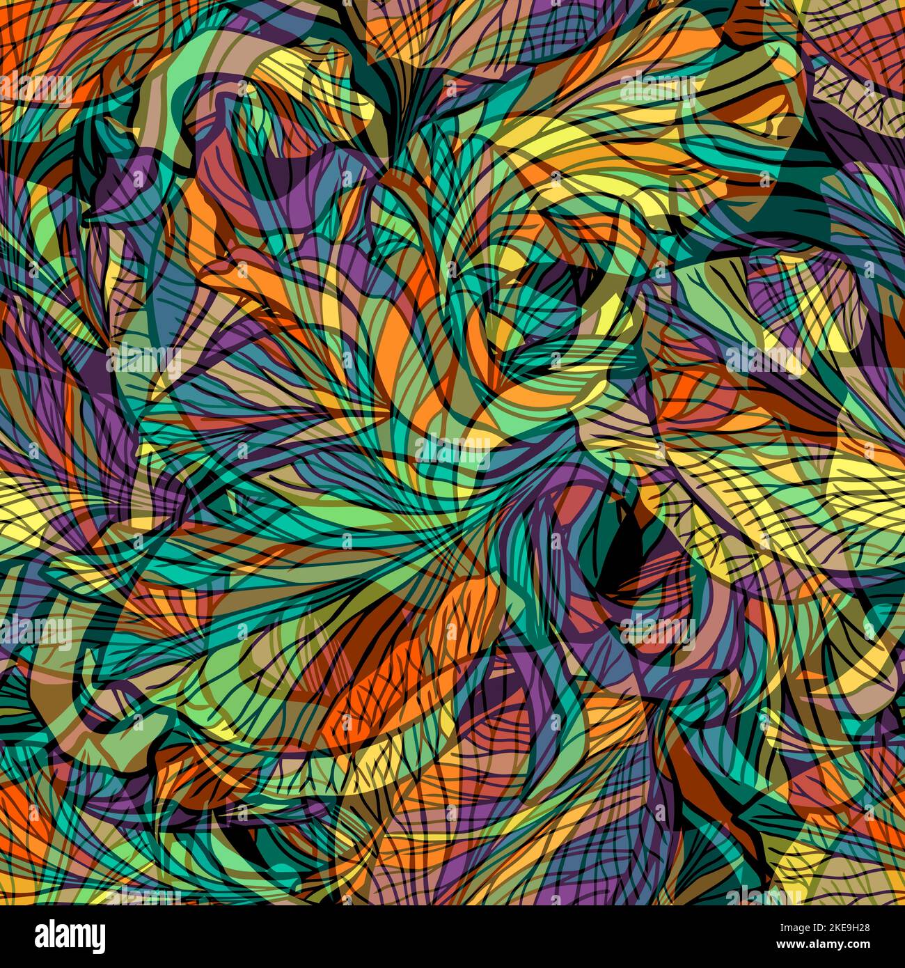 Seamless pattern abstract graphic colored lines. Vector illustration Stock Vector