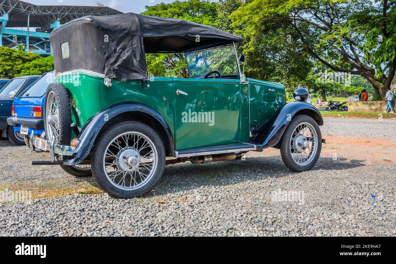 kochi , India. 15 Aug 2022: exhibition of  Vintage car, Front angle view of old timer vintage car. classic beauty looking solid yet elegant and attrac Stock Photo