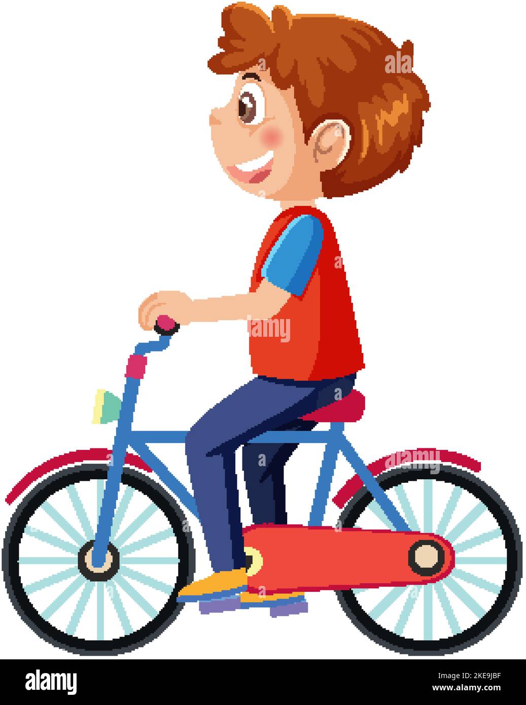 A boy cycling cartoon character illustration Stock Vector Image & Art Alamy
