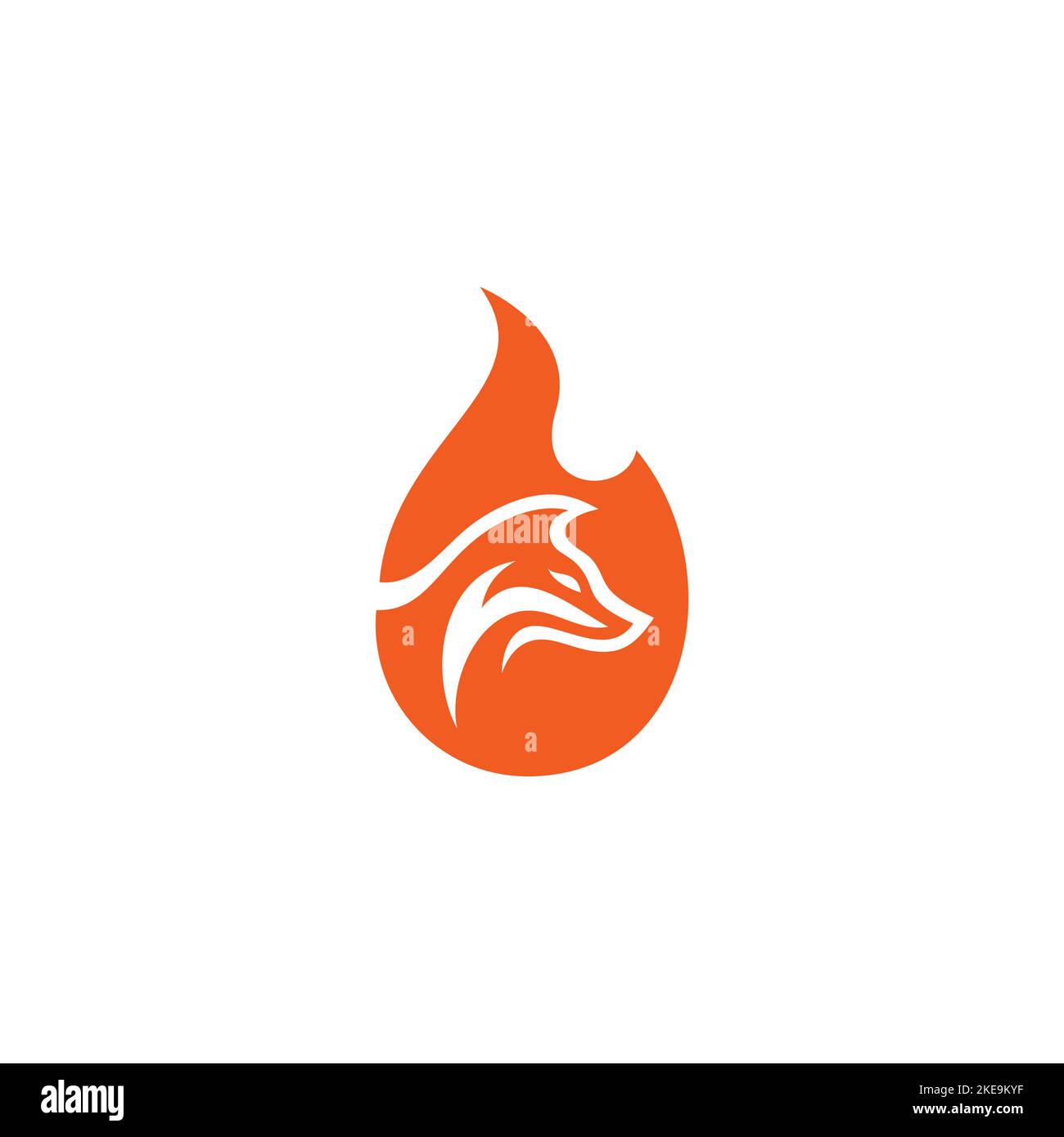Fox Fire Logo Design. Fox Icon. Fox Illustration Vector Stock Vector