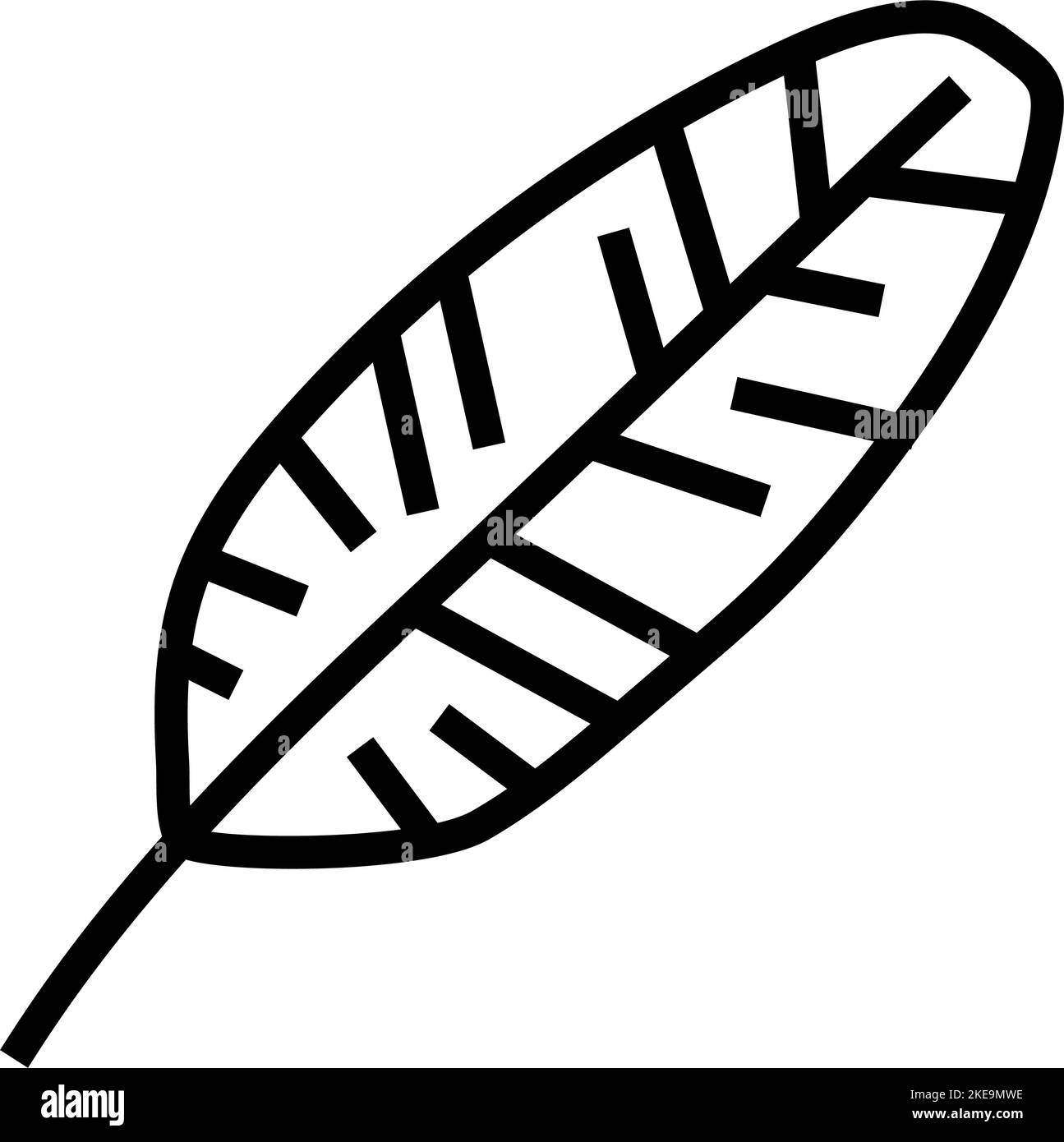 banana tropical leaf line icon vector illustration Stock Vector Image ...