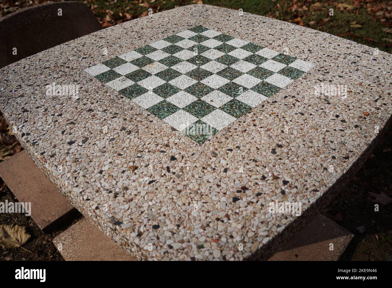 Outdoor Chess and Checker board Table Stock Photo - Alamy