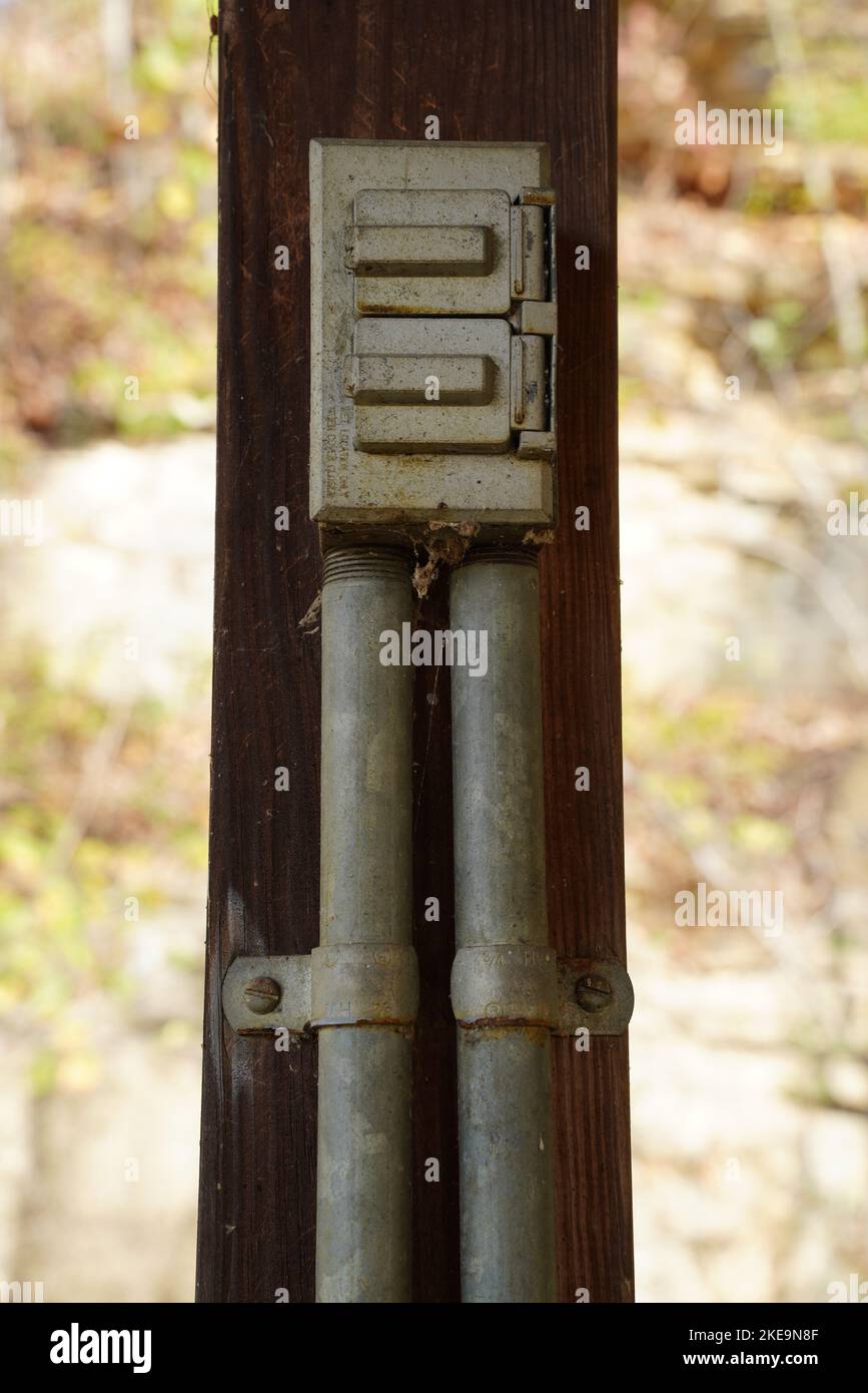 Outdoor Electrical Outlet at a Campground Stock Photo Alamy