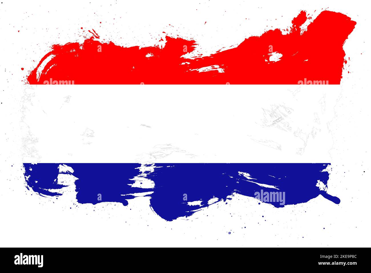 Croatia flag with painted grunge brush stroke effect on white background Stock Photo