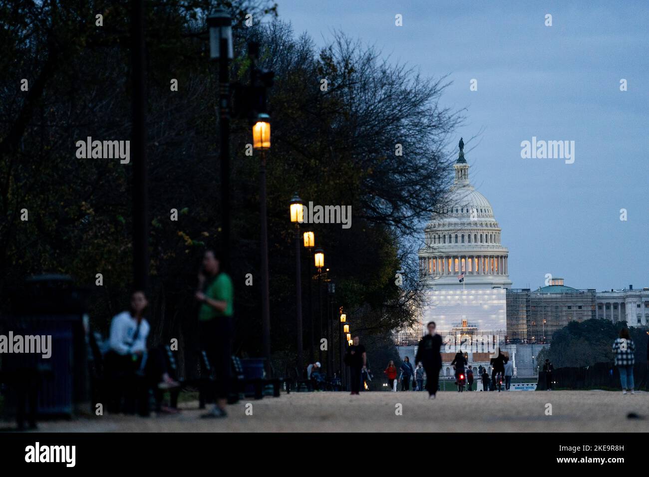 Washington, USA. 11th Nov, 2022. The U.S. Capitol building is seen in Washington, DC Nov. 10, 2022. The balance of power in the next U.S. Congress is still undecided as of late Thursday night, two days after the 2022 midterm elections. Credit: Liu Jie/Xinhua/Alamy Live News Stock Photo
