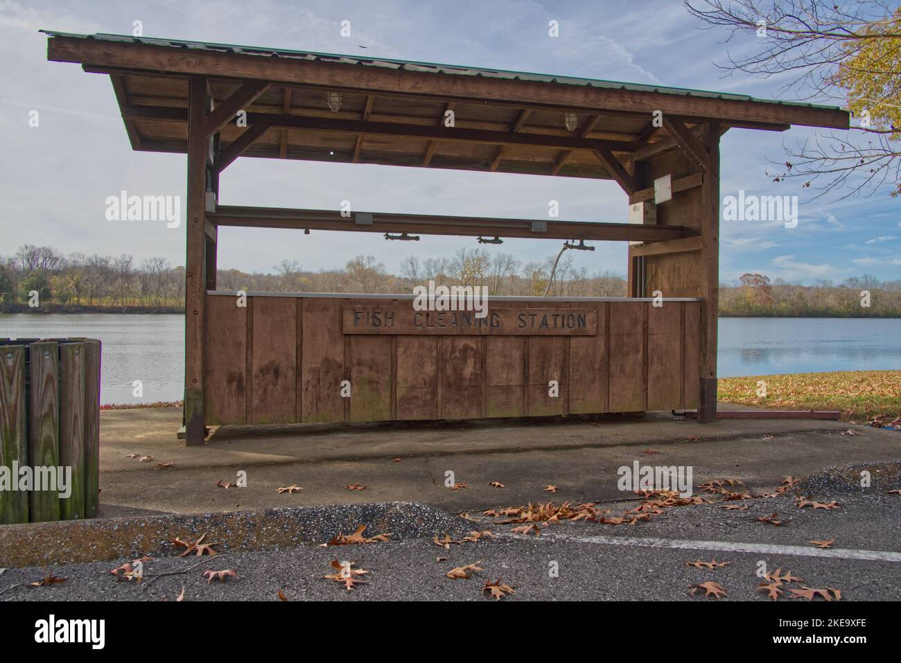 Fish Cleaning Station next to river Stock Photo Alamy