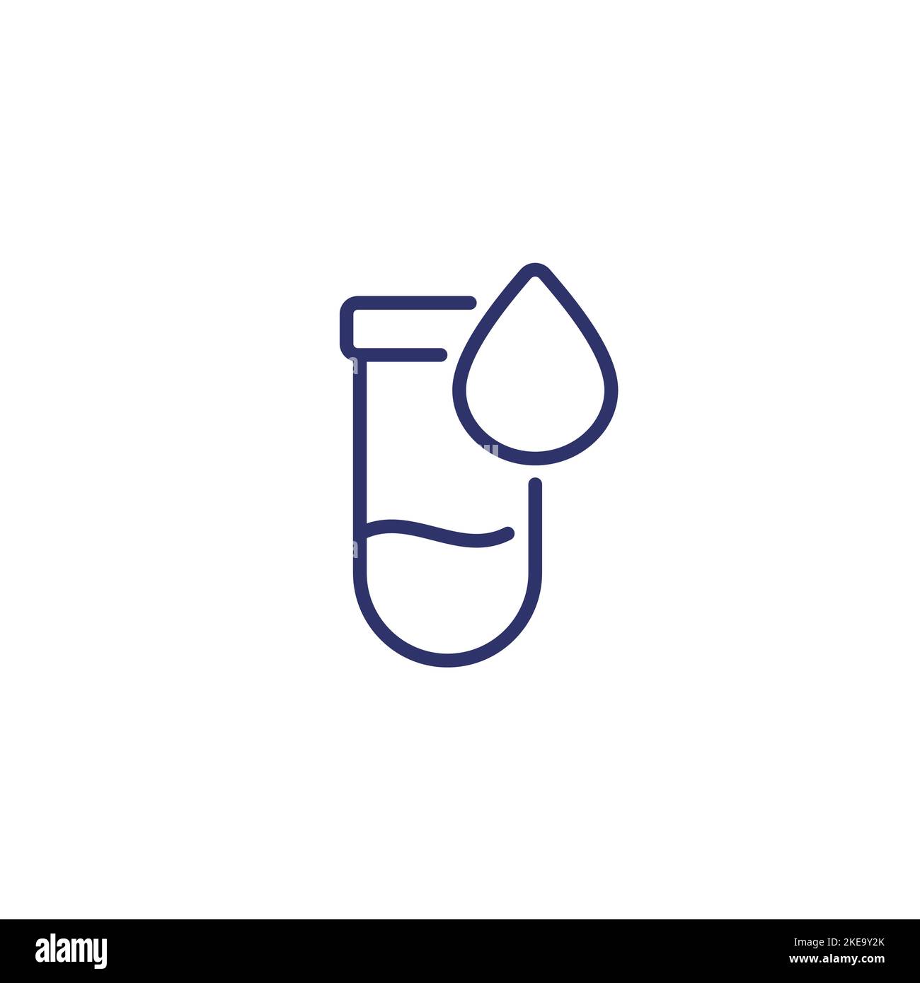 blood test icon, testtube and blood drop vector Stock Vector Image