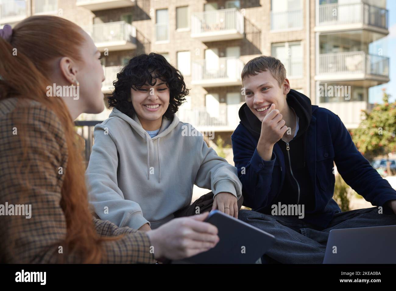 Friendship learning together happy hi-res stock photography and images ...