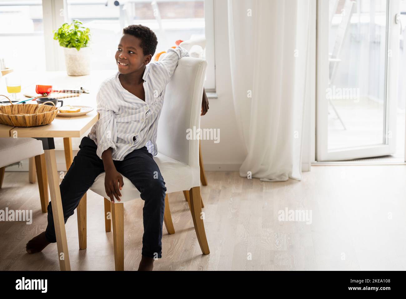 Boy at the home table hi-res stock photography and images - Alamy