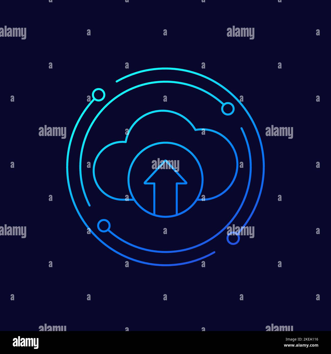Uploading to a cloud line icon, vector Stock Vector Image & Art - Alamy
