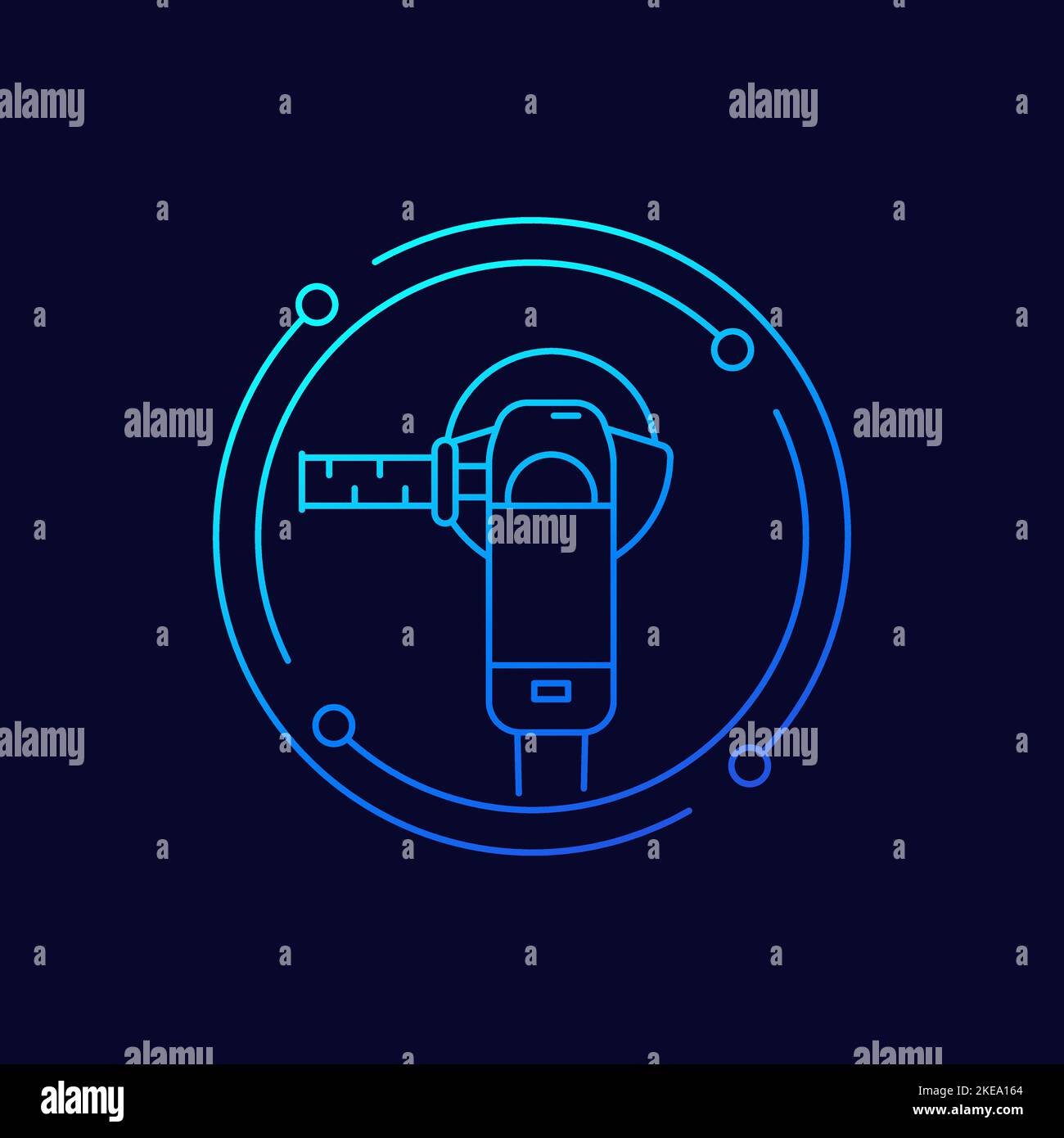 angle grinder line icon, vector Stock Vector