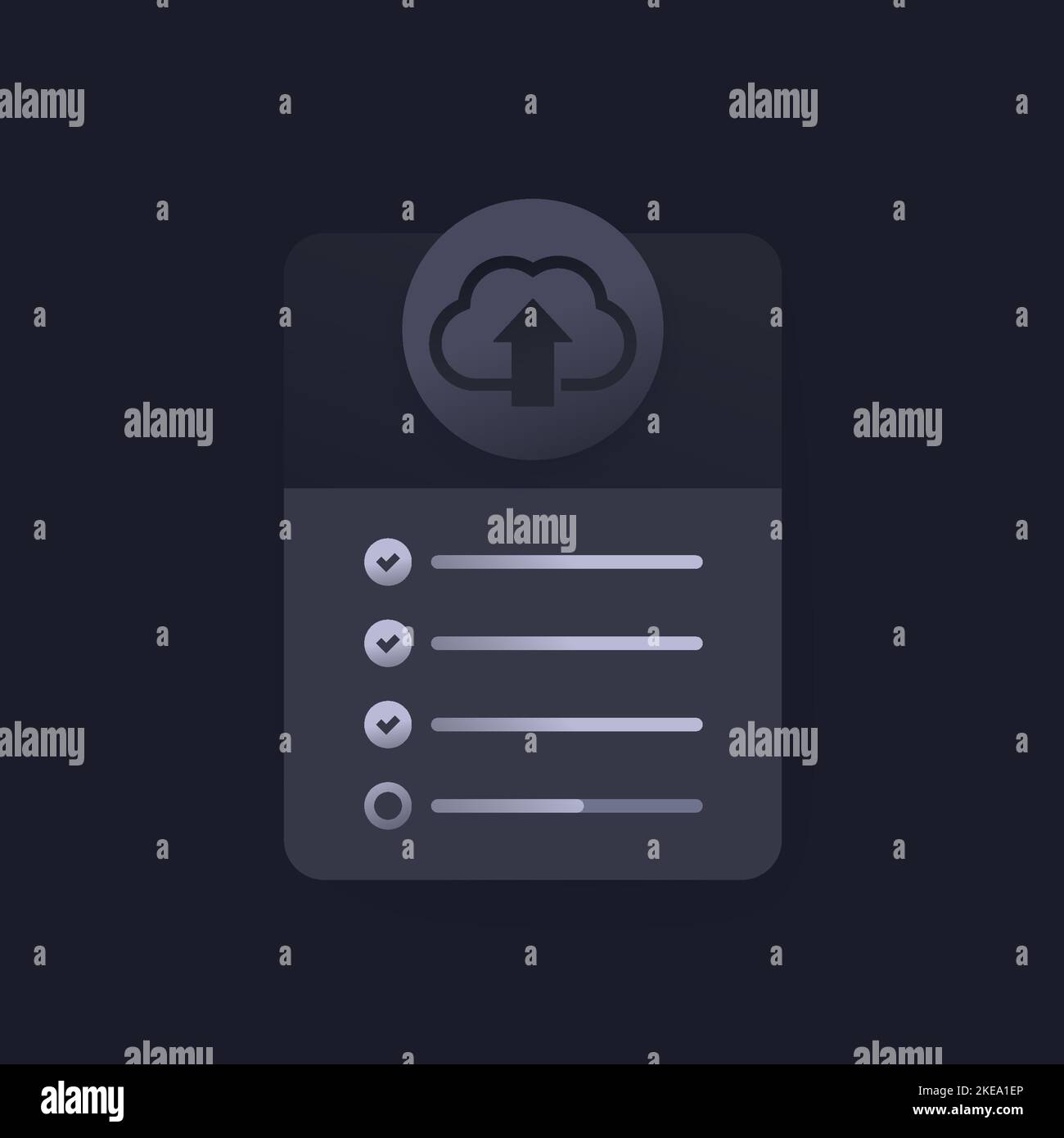Upload to a cloud form, dark vector design Stock Vector