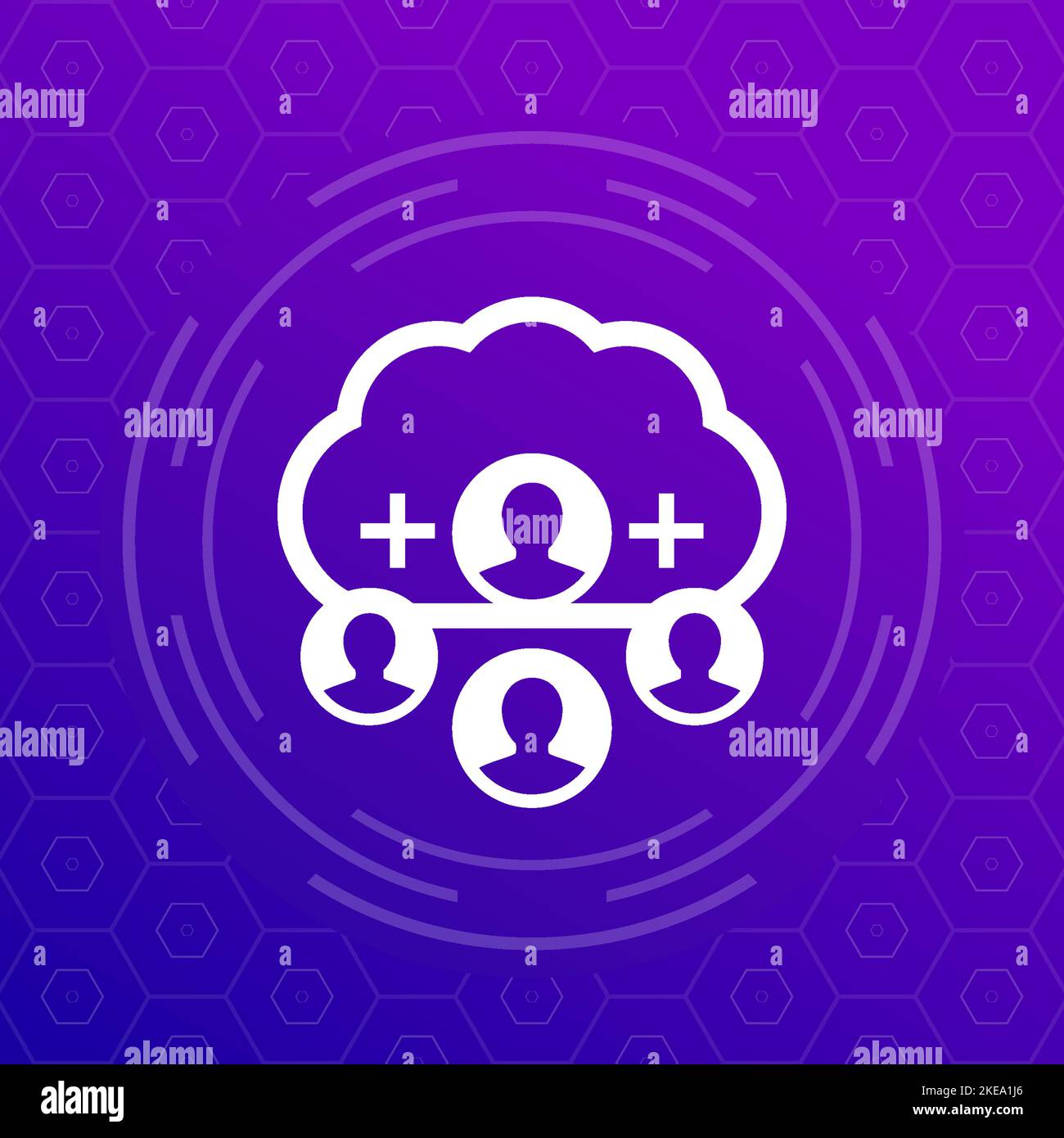 collect user data in cloud vector icon Stock Vector