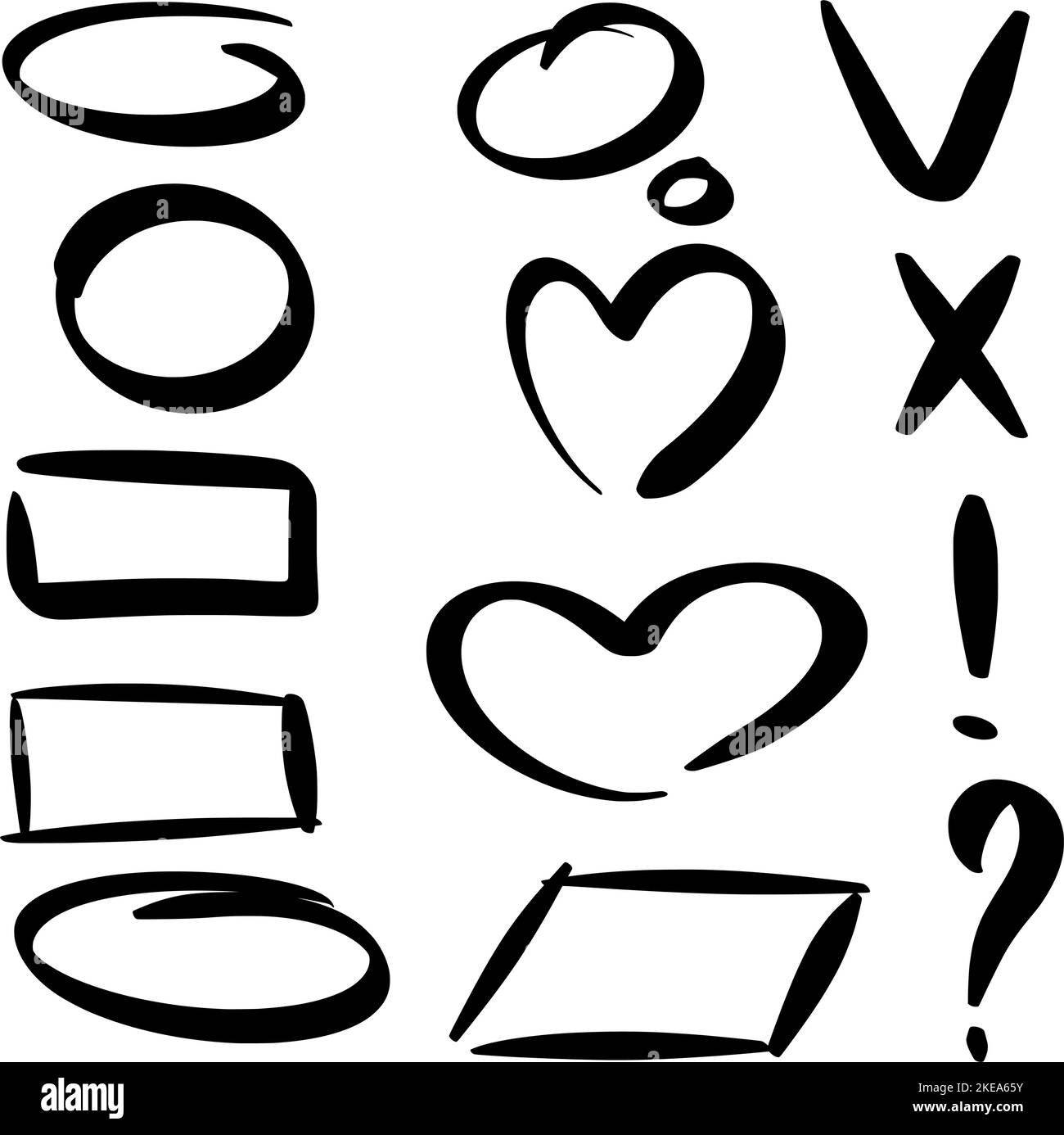 Set hand drawn signs for notes and planner Stock Vector Image & Art - Alamy