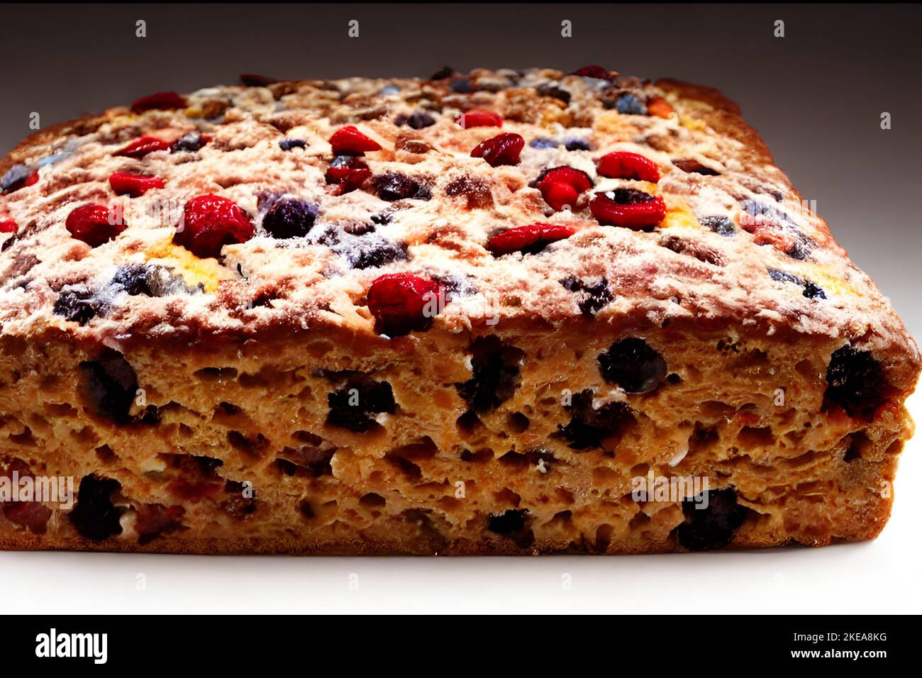 fruit cake, healthy baked meal or snack, contains dried fruit Stock