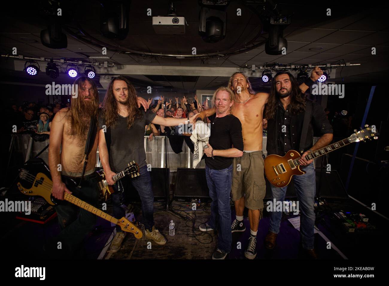 Blind River, posing after Performing live at Hard Rock Hell XV, November 2022, photos by John Lambeth. Stock Photo