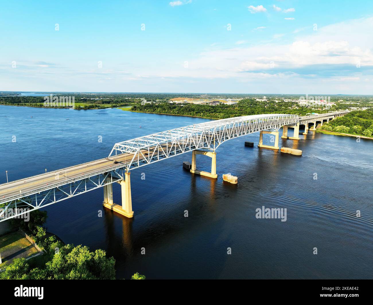Aerial View of the Betsy Ross Bridge over the Delaware River