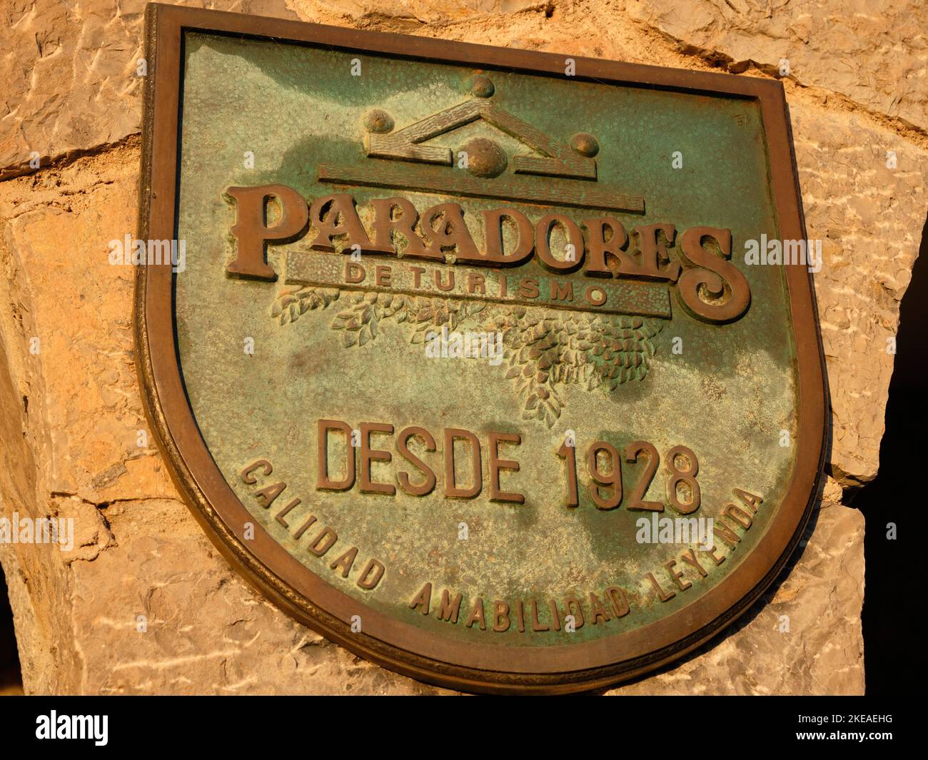 Parador Hotel sign. Gibralfaro, Málaga, Spain. Stock Photo