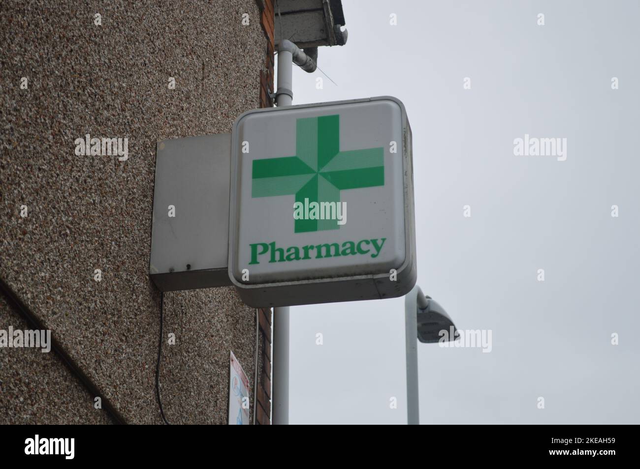 Pharmacy Sign in Mumbles, Swansea, Wales, United Kingdom. Stock Photo