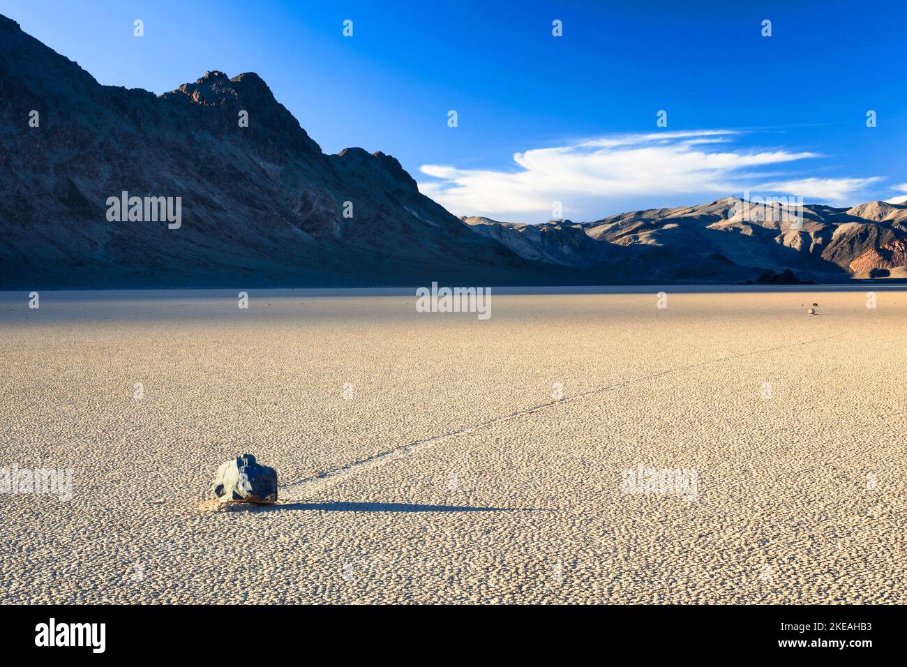 Mesquite Flats Sand Dunes, sanddunes with 'wandering stones', USA, California, Death Valley National Park Stock Photo