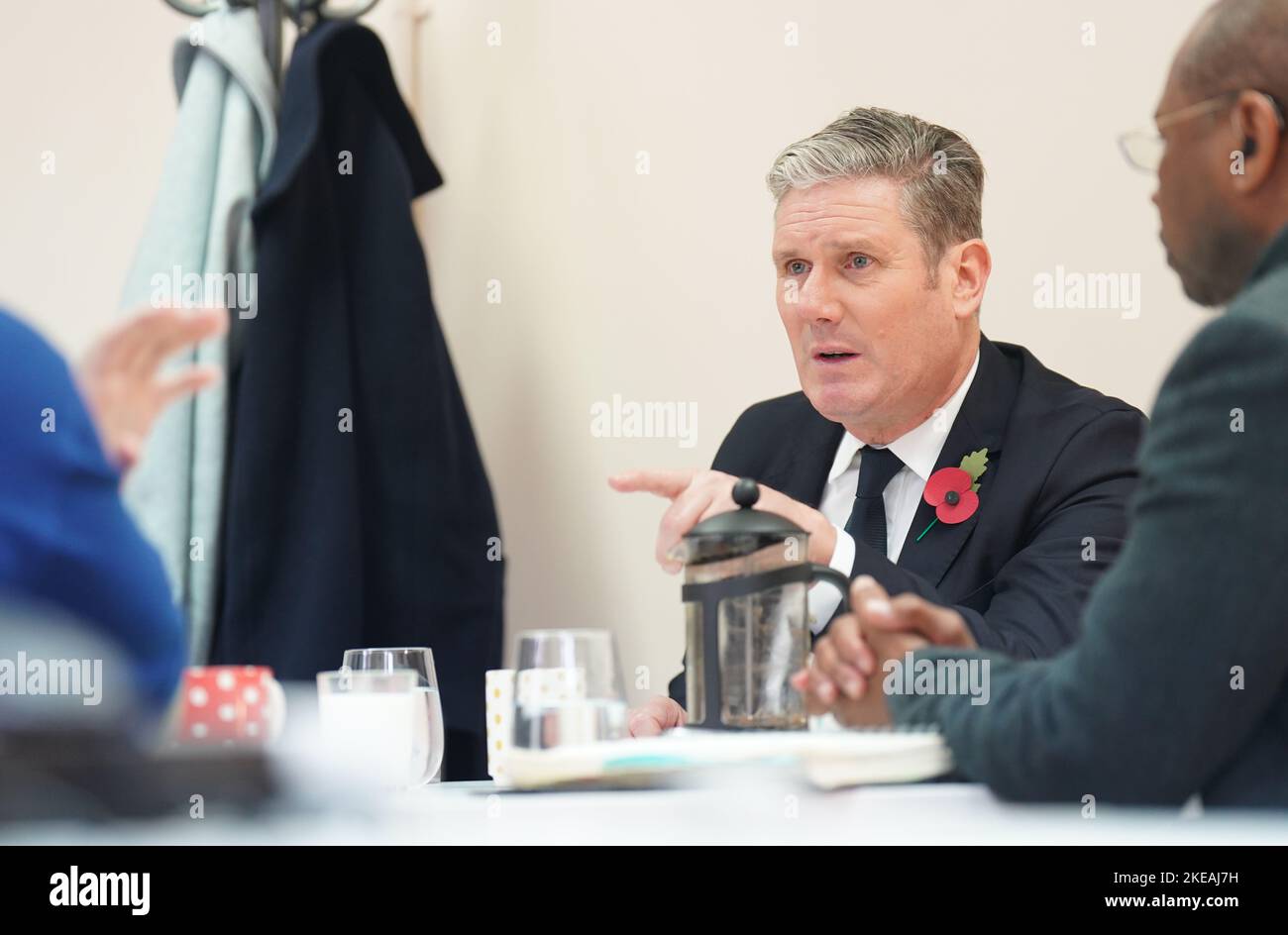 Labour Party Leader Sir Keir Starmer Talks To Former Armed Forces ...