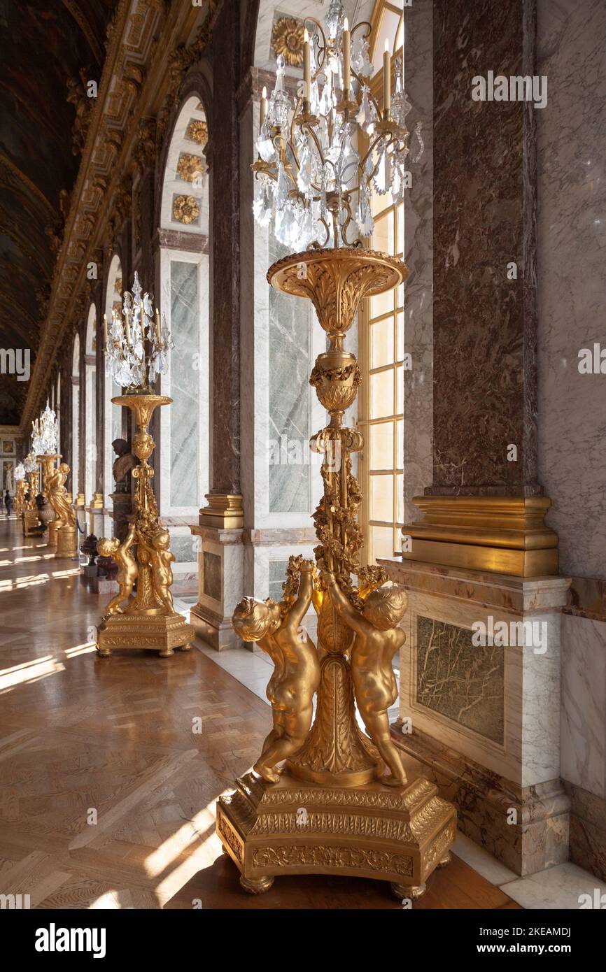 Versailles, France - August 20 2017: The Hall Of Mirrors Or Grand Hall ...