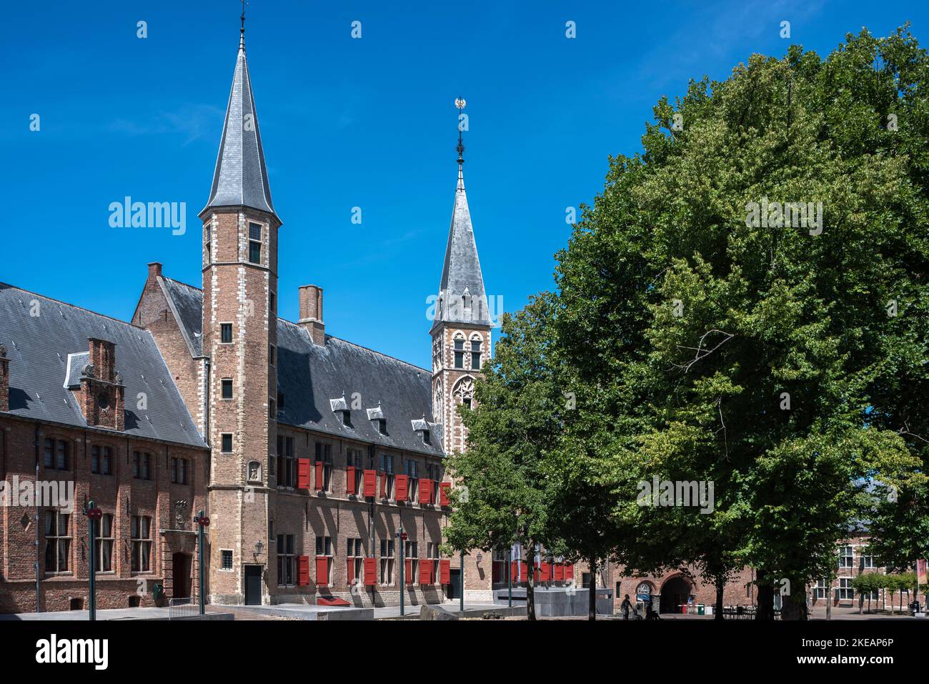 Courtyard of the historic abbey, Middelburg, Zeeland, Netherlands