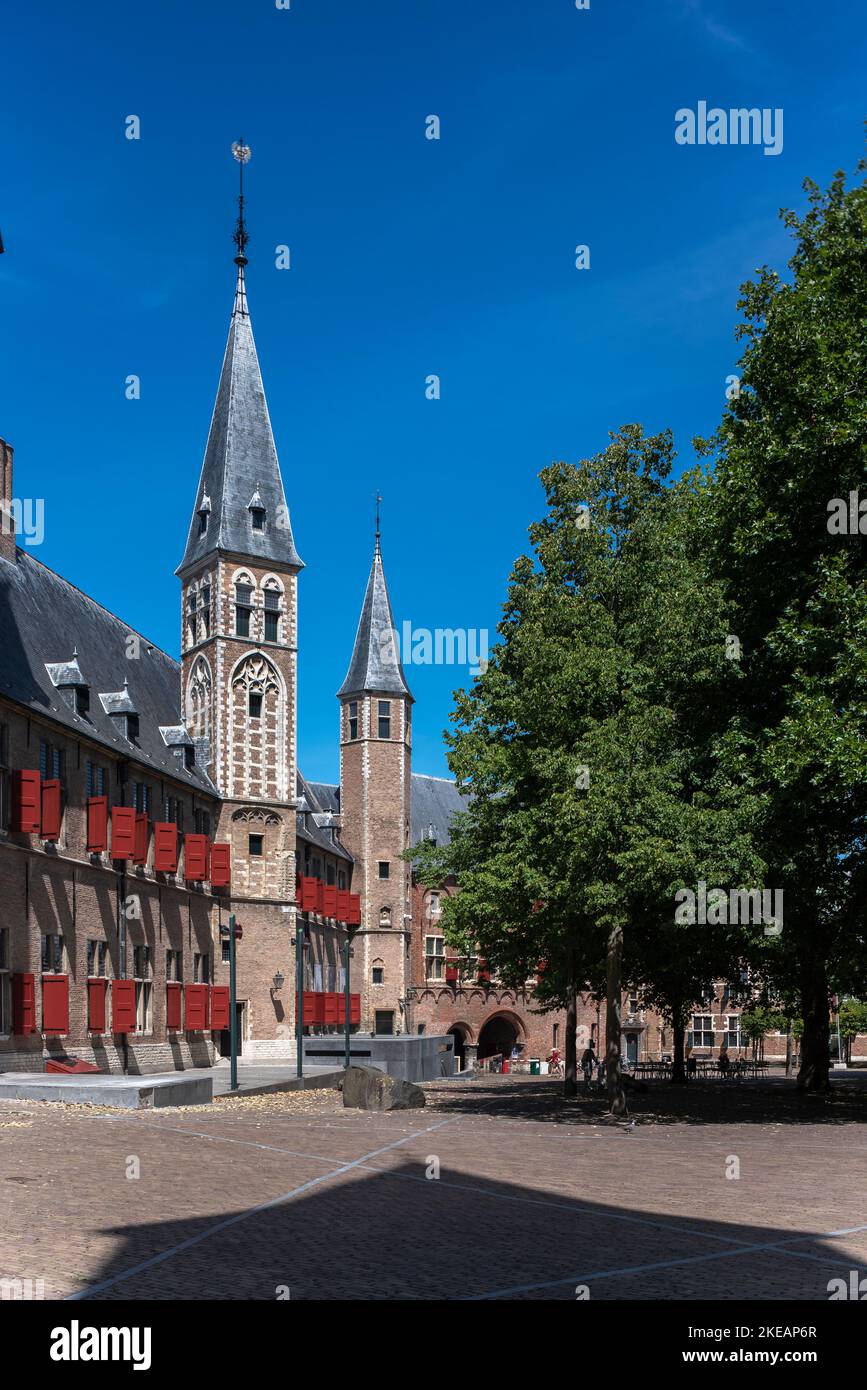 Courtyard of the historic abbey, Middelburg, Zeeland, Netherlands, Europe Stock Photo