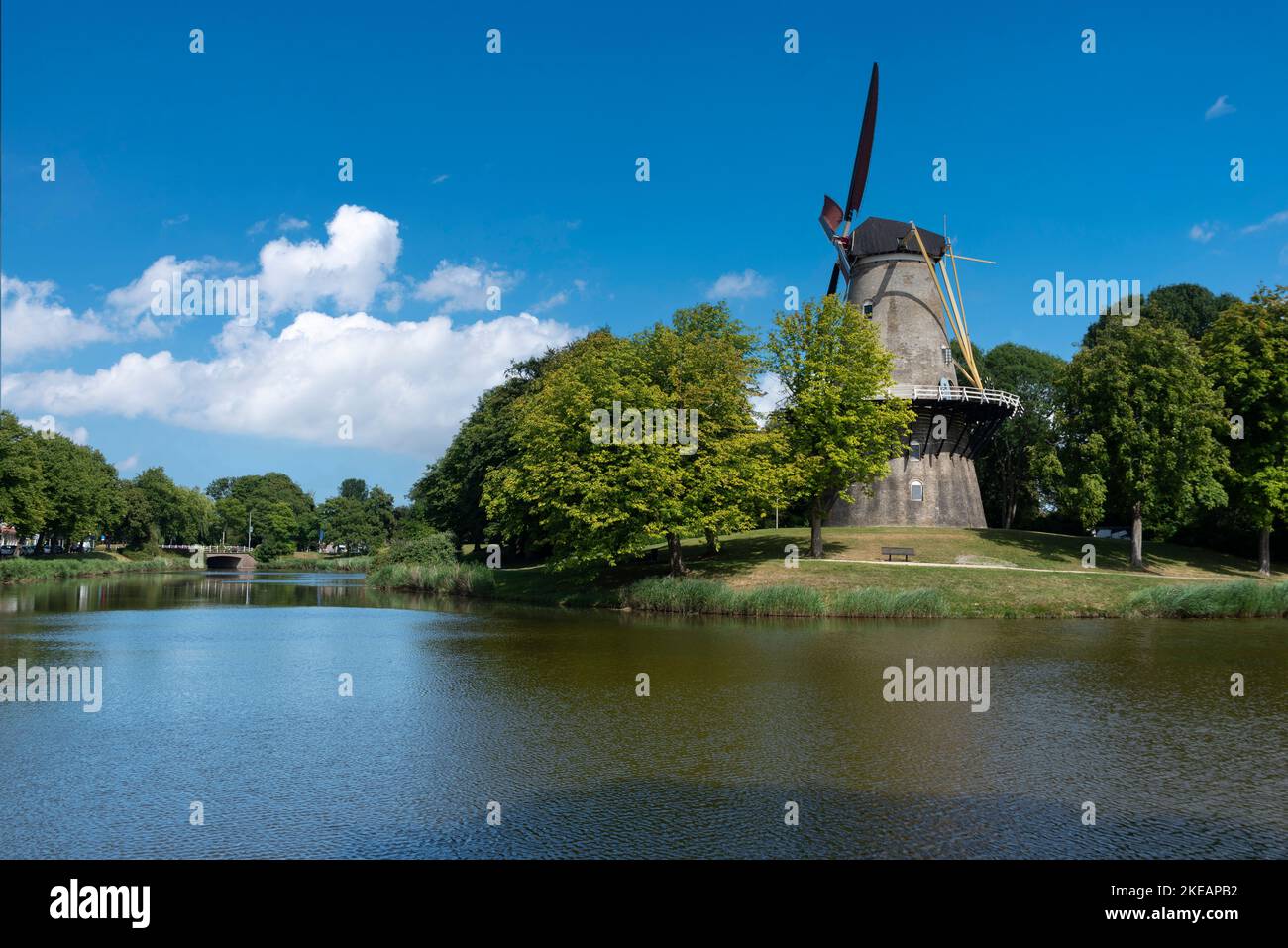 Historic windmill De Seismolen, Middelburg, Zeeland, Netherlands, Europe Stock Photo