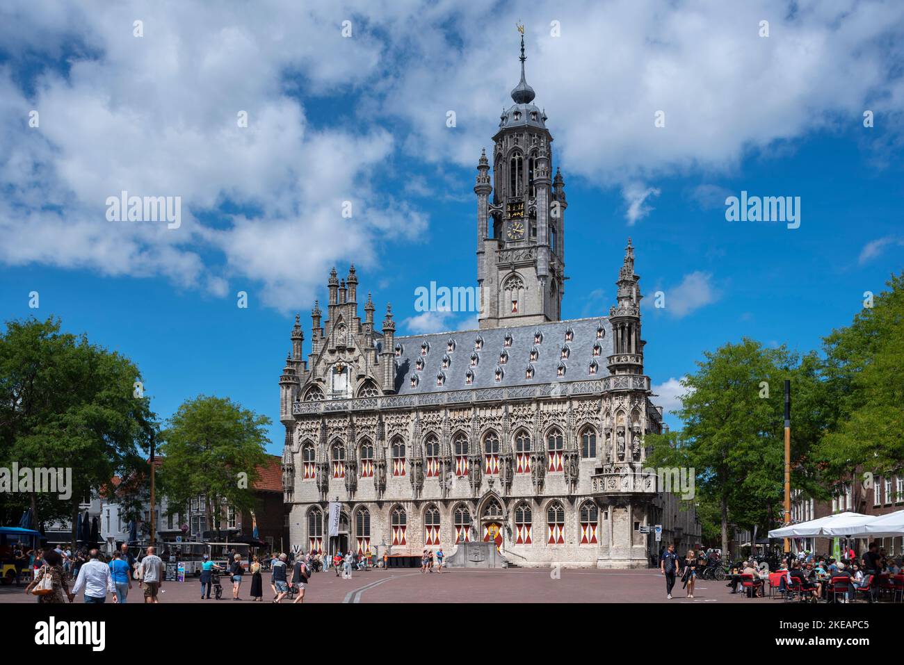 Late Gotic town hall, Middelburg, Zeeland, Netherlands, Europe Stock Photo