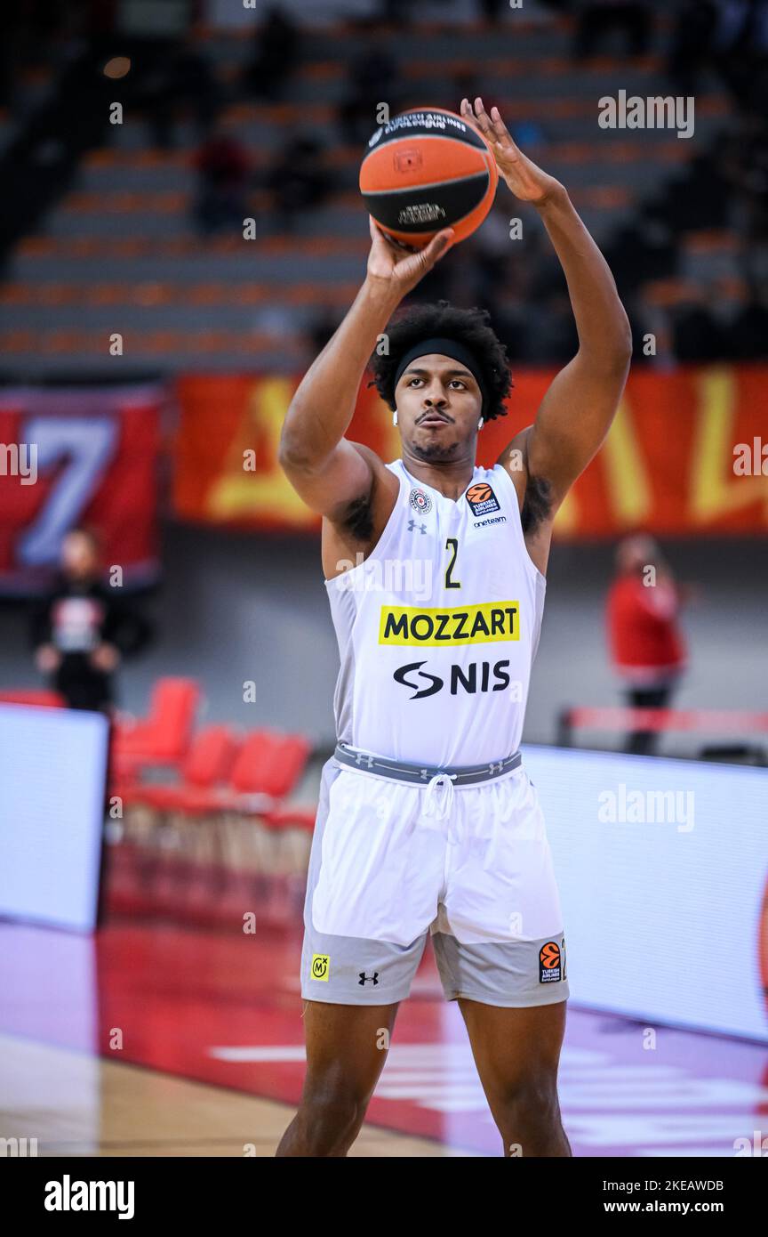 2 ZACH LEDAY of Partizan during the Euroleague, Round 7, match between  Olympiacos Piraeus and Partizan at Peace And Friendship Stadium on November  10 Stock Photo - Alamy