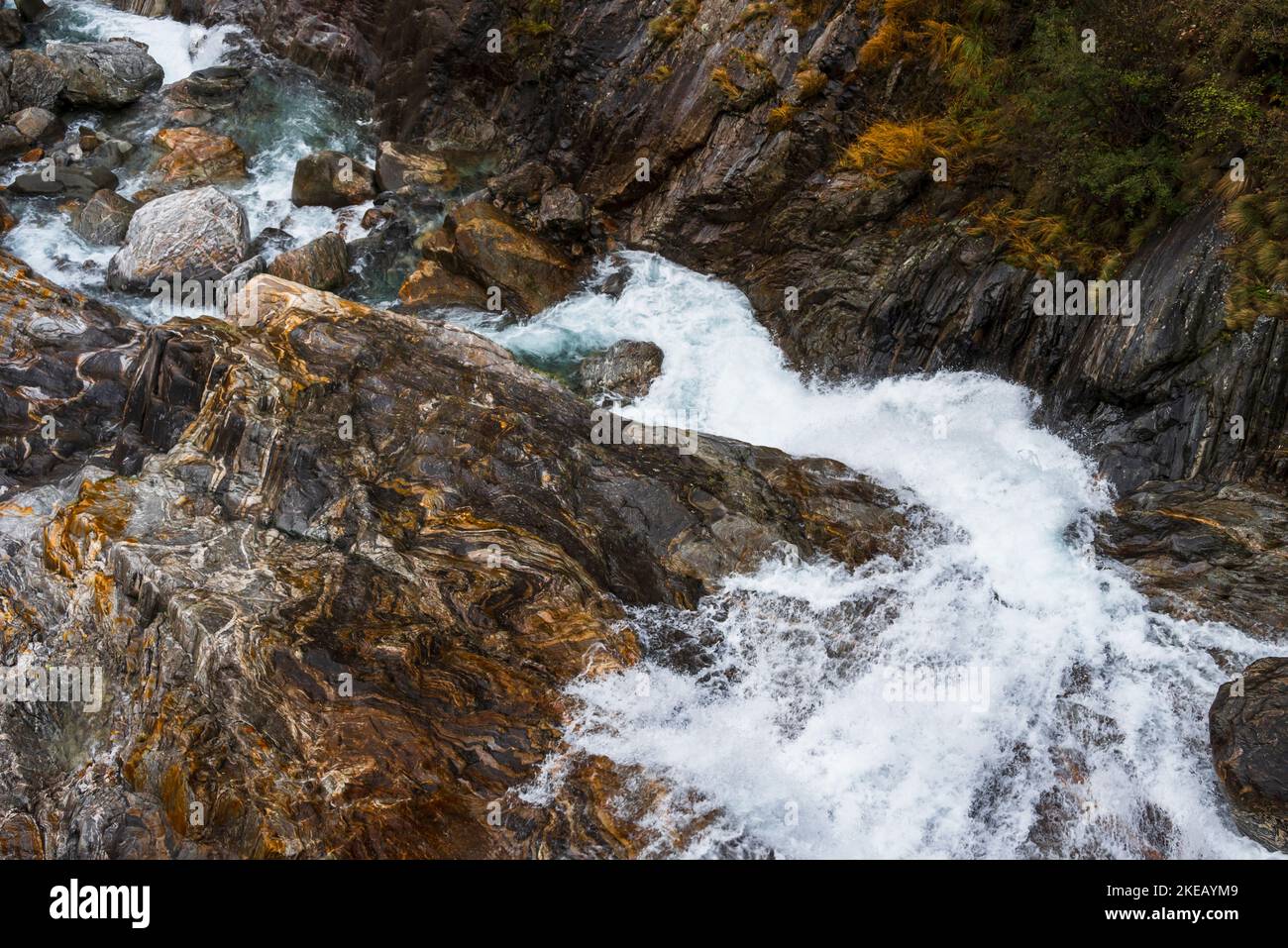 Waterfall texture on mountain hi-res stock photography and images - Alamy