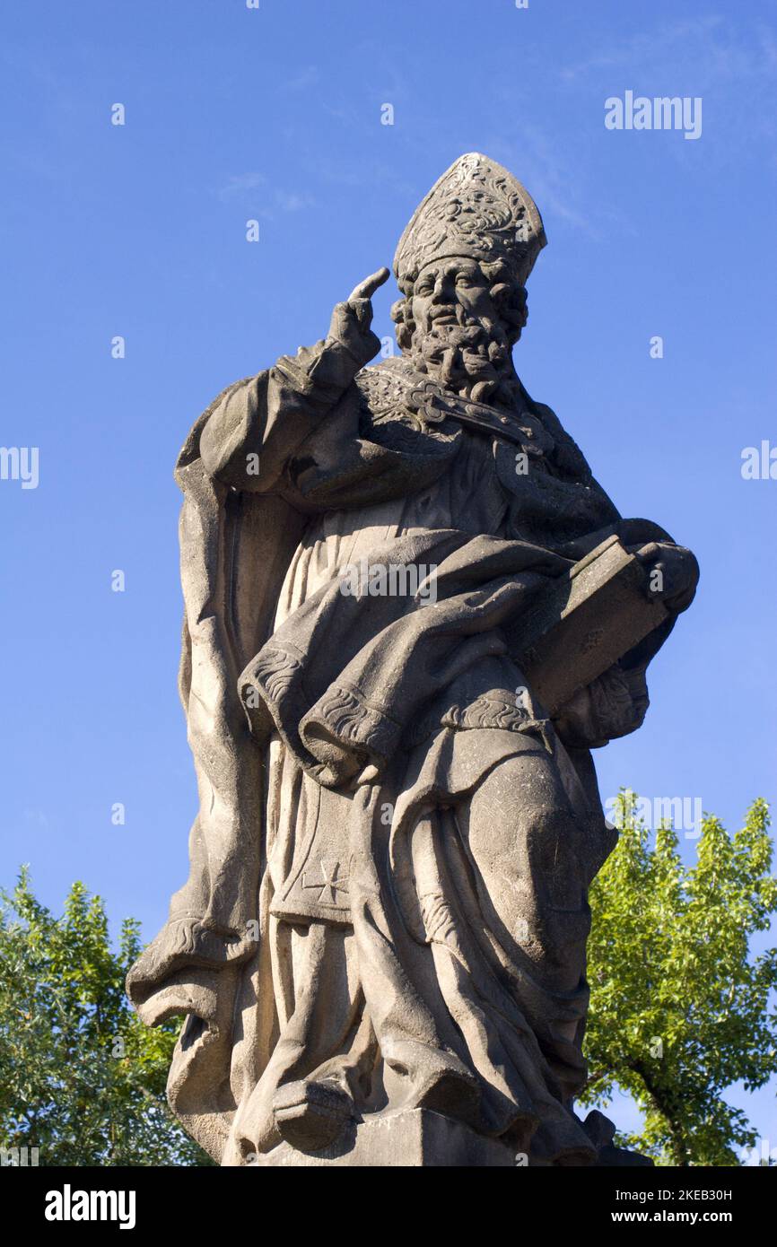 Prague - The bishop st. Adalbert statue from Charles bridge by (M. J. J ...