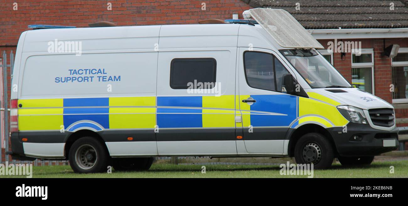 A Van From the Police Tactical Support Team. Stock Photo